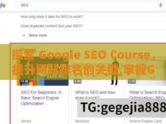 探索 Google SEO Course，提升网站排名的关键,掌握Google SEO课程，提升网站排名