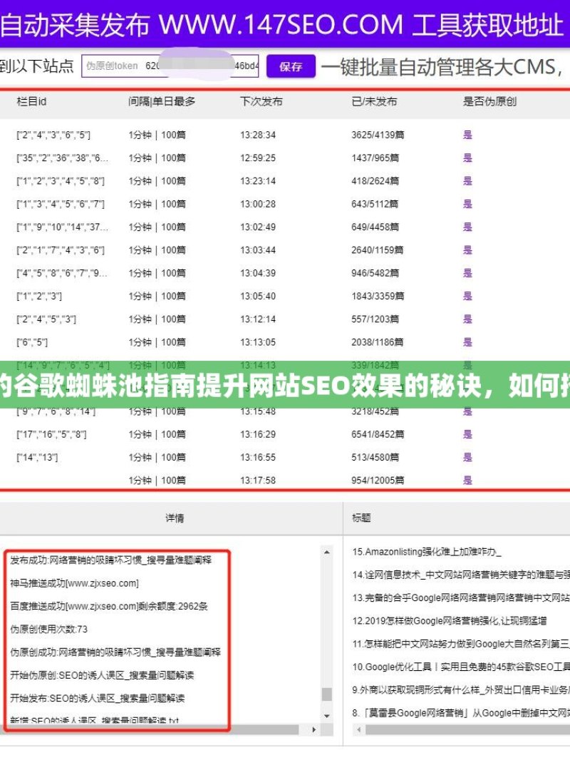 掌握秘籍，搭建有效的谷歌蜘蛛池指南提升网站SEO效果的秘诀，如何搭建有效的谷歌蜘蛛池