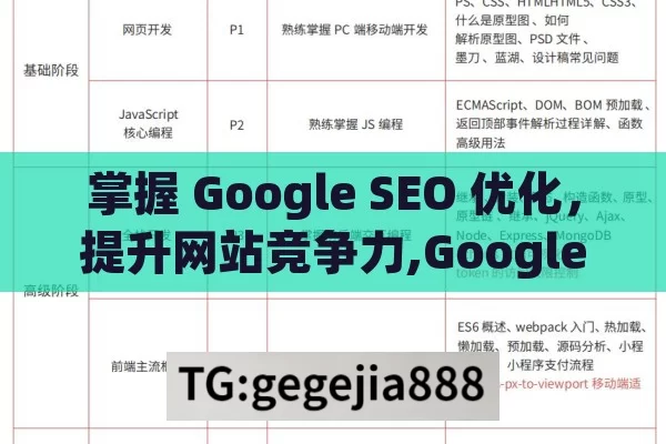 掌握 Google SEO 优化，提升网站竞争力,Google SEO优化网站